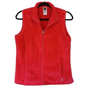 The North Face Cozy Zip Up Red Fleece Vest Size Medium